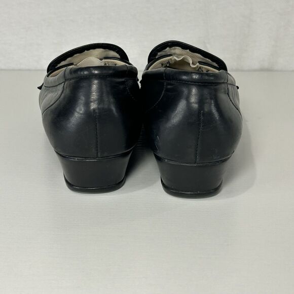 SAS Black Women's Shoes Easier Leather Loafer Wedge Slip-On 9 W Comfort USA - Picture 4 of 7